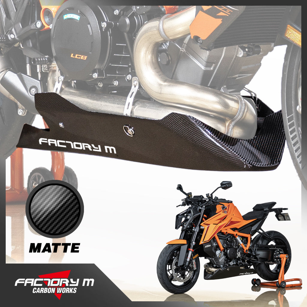 FACTORY M] Matte Carbon Fiber Belly Pan for KTM 1390 Super Duke R