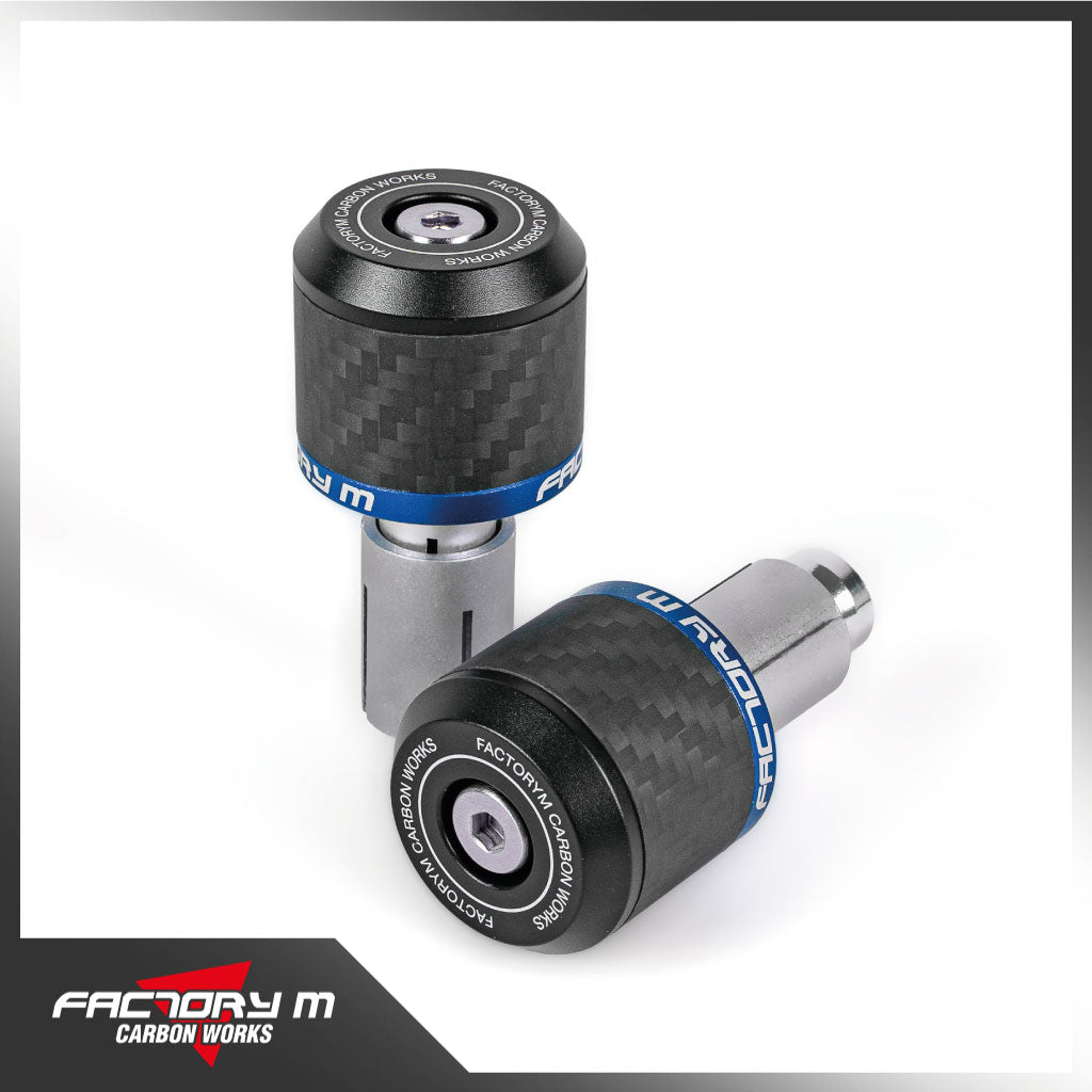 [FACTORY M] 47 Carbon Handlebar Ends BLUE (2pcs)