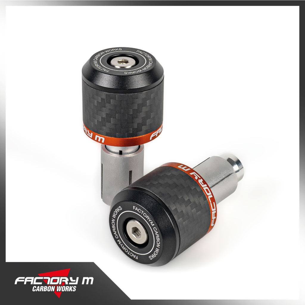 [FACTORY M] 47 Carbon Handlebar Ends ORANGE (2pcs)