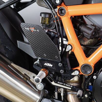 [FACTORY M] Carbon Fiber Heel Protectors – Designed for KTM PowerParts Footpegs