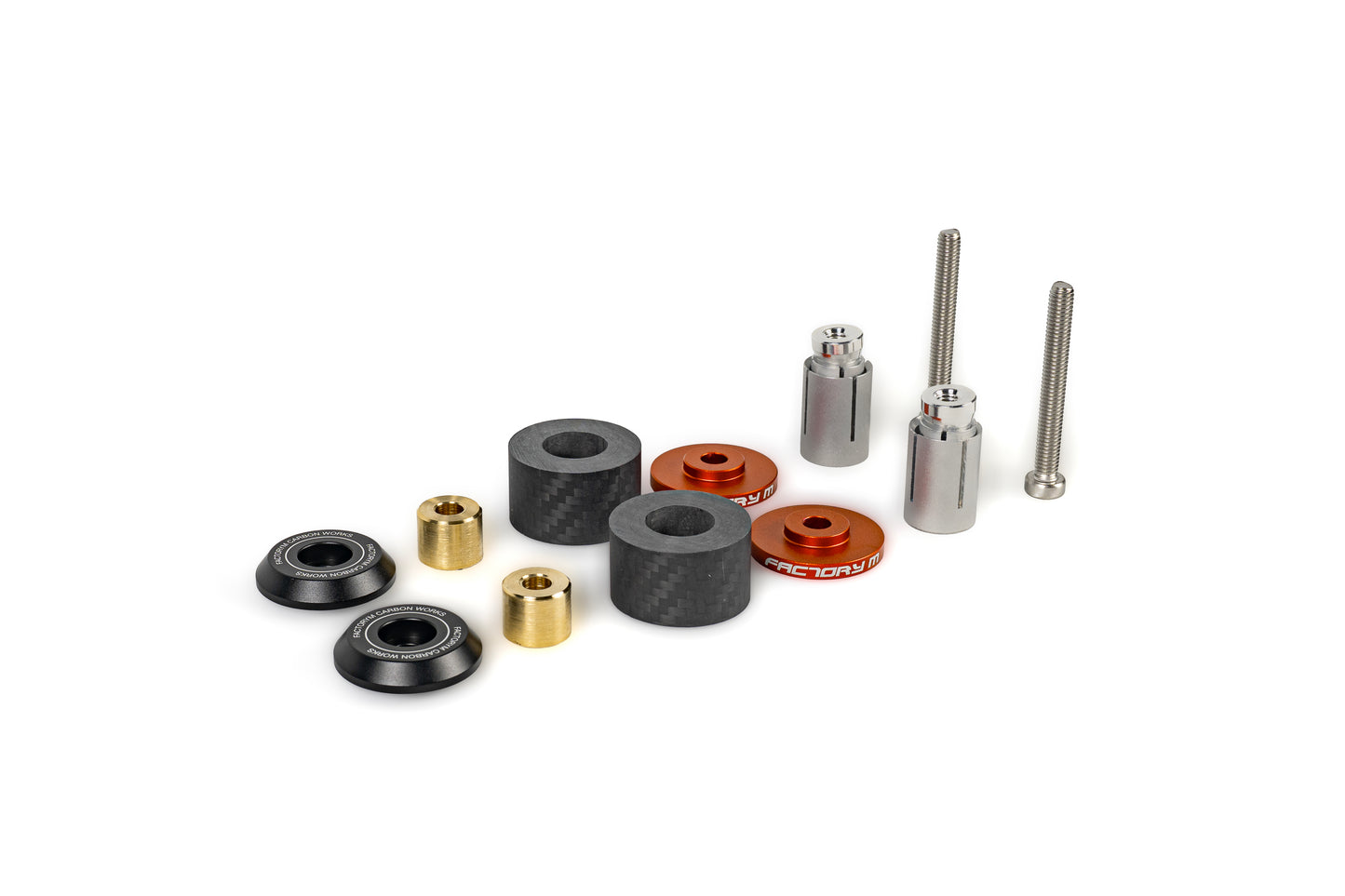 [FACTORY M] 47 Carbon Handlebar Ends ORANGE (2pcs)