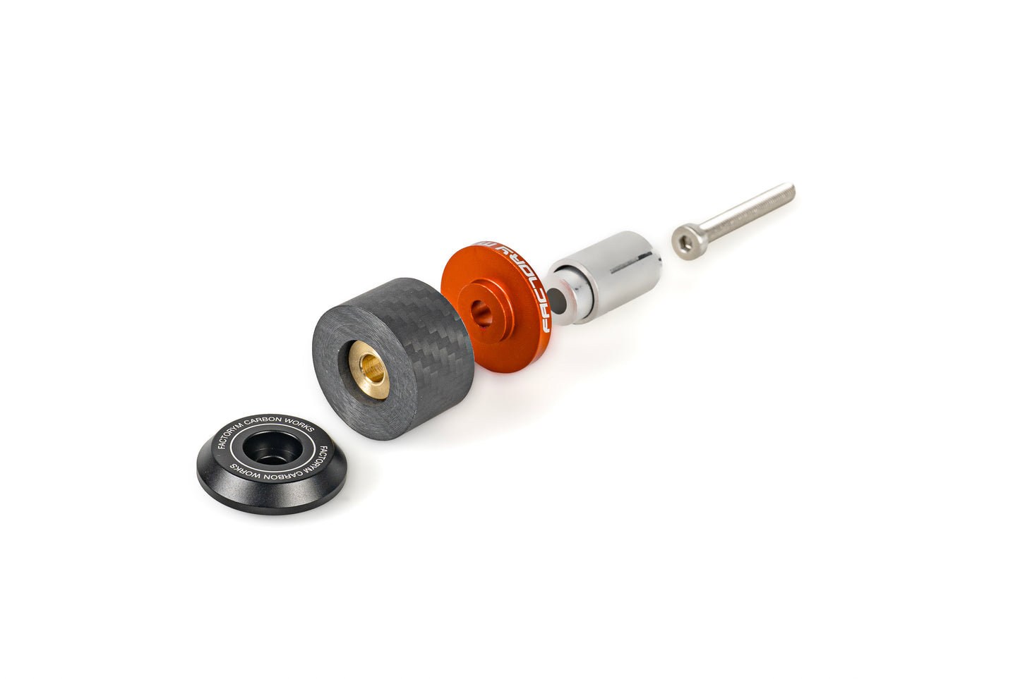[FACTORY M] 47 Carbon Handlebar Ends ORANGE (2pcs)