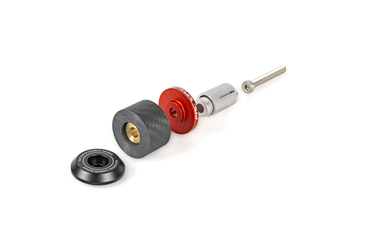 [FACTORY M] 47 Carbon Handlebar Ends RED (2pcs)
