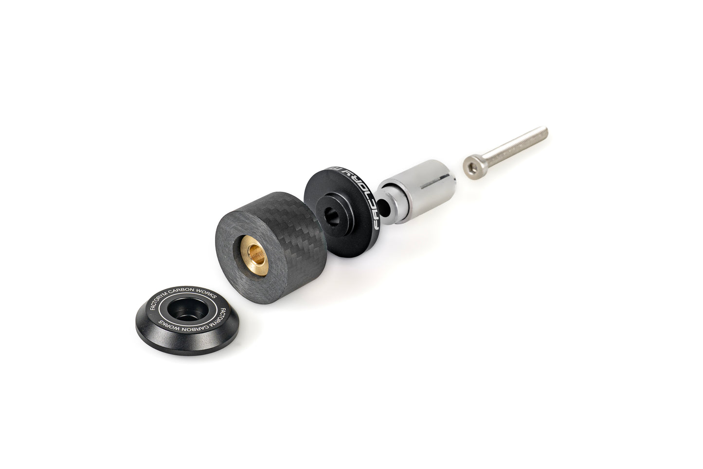 [FACTORY M] 47 Carbon Handlebar Ends BLACK (2pcs)