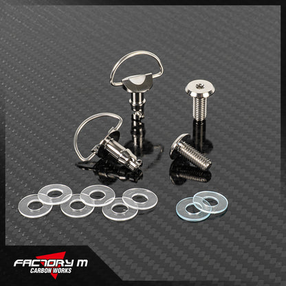 [FACTORY M] Titanium Fastener Set(Set of 2 DZUS Quick Release Fasteners and 2 Aero Bolts) for Carbon Belly Pan