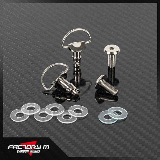 [FACTORY M] Titanium Fastener Set(Set of 2 DZUS Quick Release Fasteners and 2 Aero Bolts) for Carbon Belly Pan