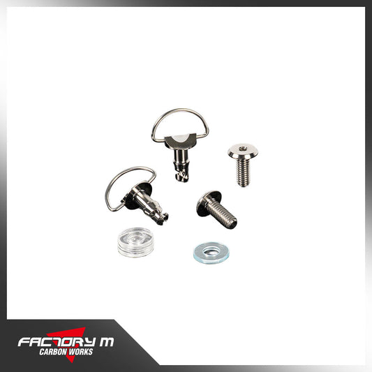 [FACTORY M] Titanium Fastener Set(Set of 2 DZUS Quick Release Fasteners and 2 Aero Bolts) for Carbon Belly Pan