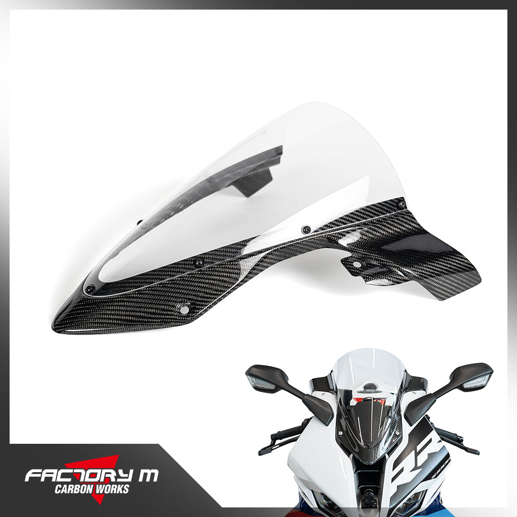 [FACTORY M] Carbon Fiber Trim Racing Windscreen for BMW S1000RR 2019+