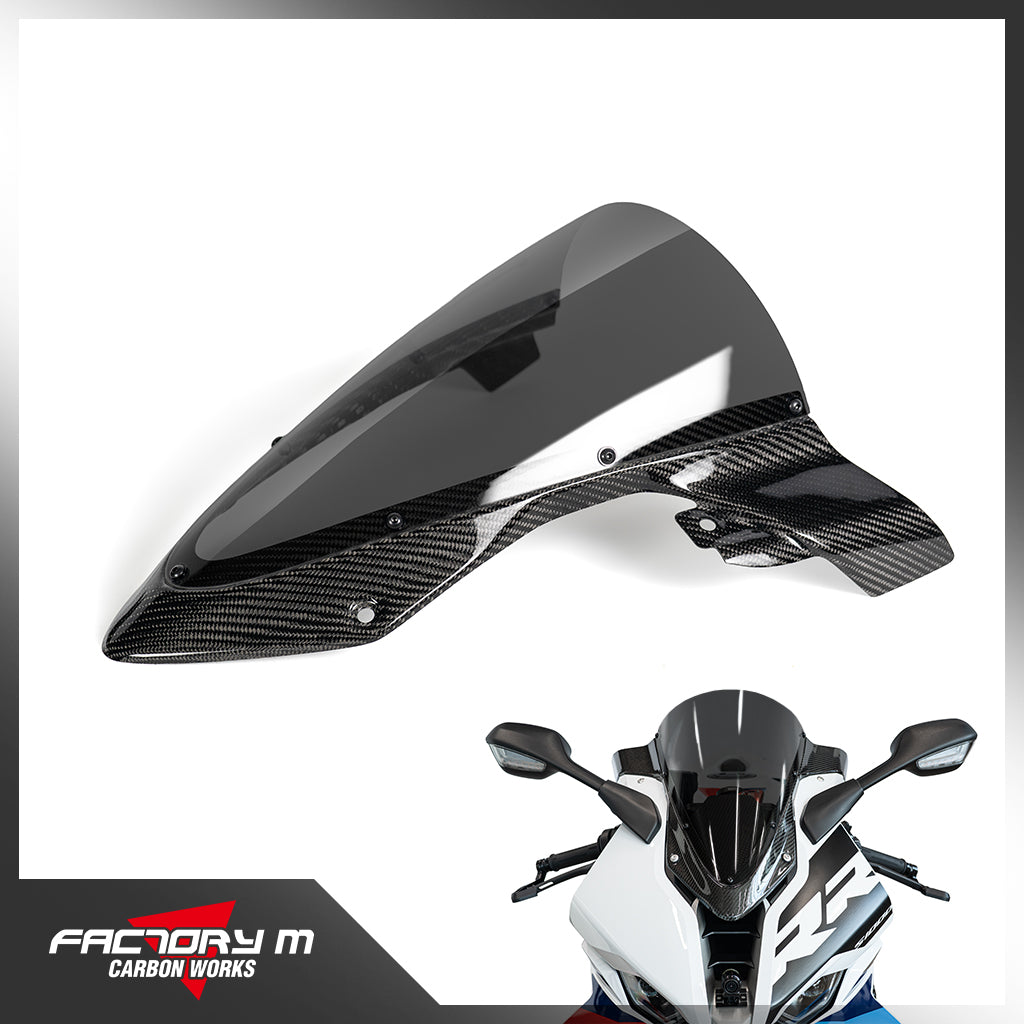 [FACTORY M] Carbon Fiber Trim Racing Windscreen for BMW S1000RR 2019+